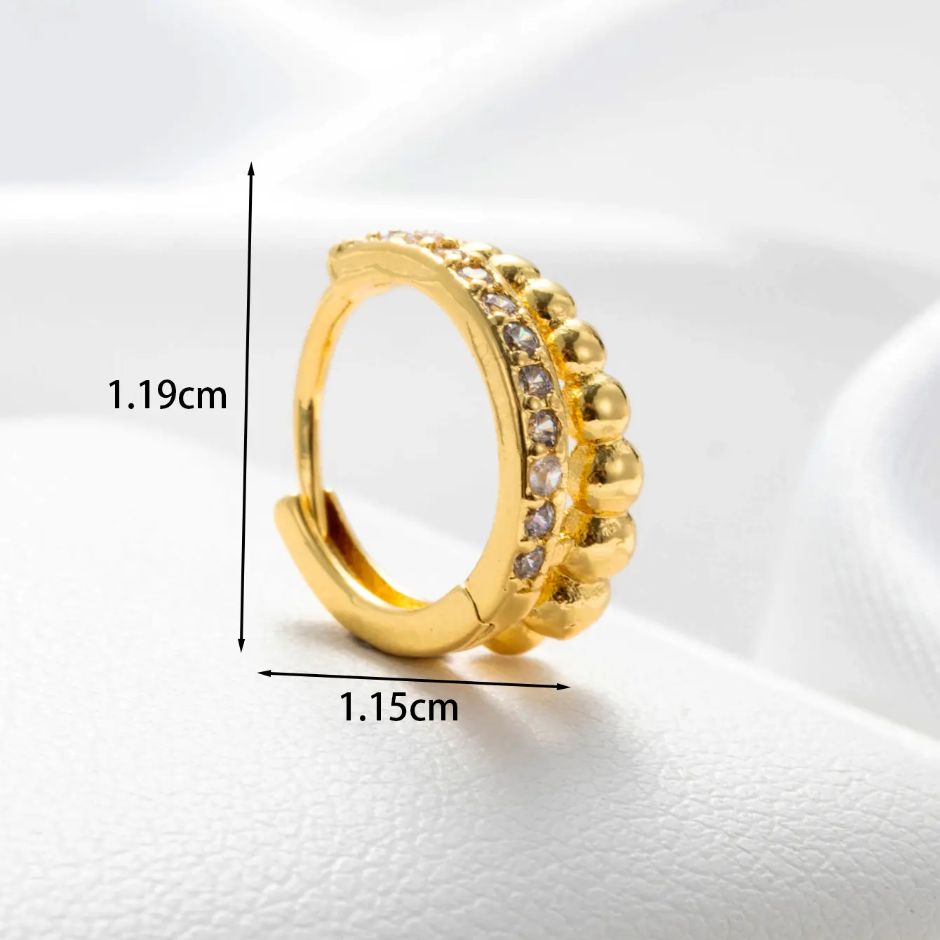 1 Piece Simple Series  Geometric Copper   Gold Color Zircon Women's Hoop Earrings h5 